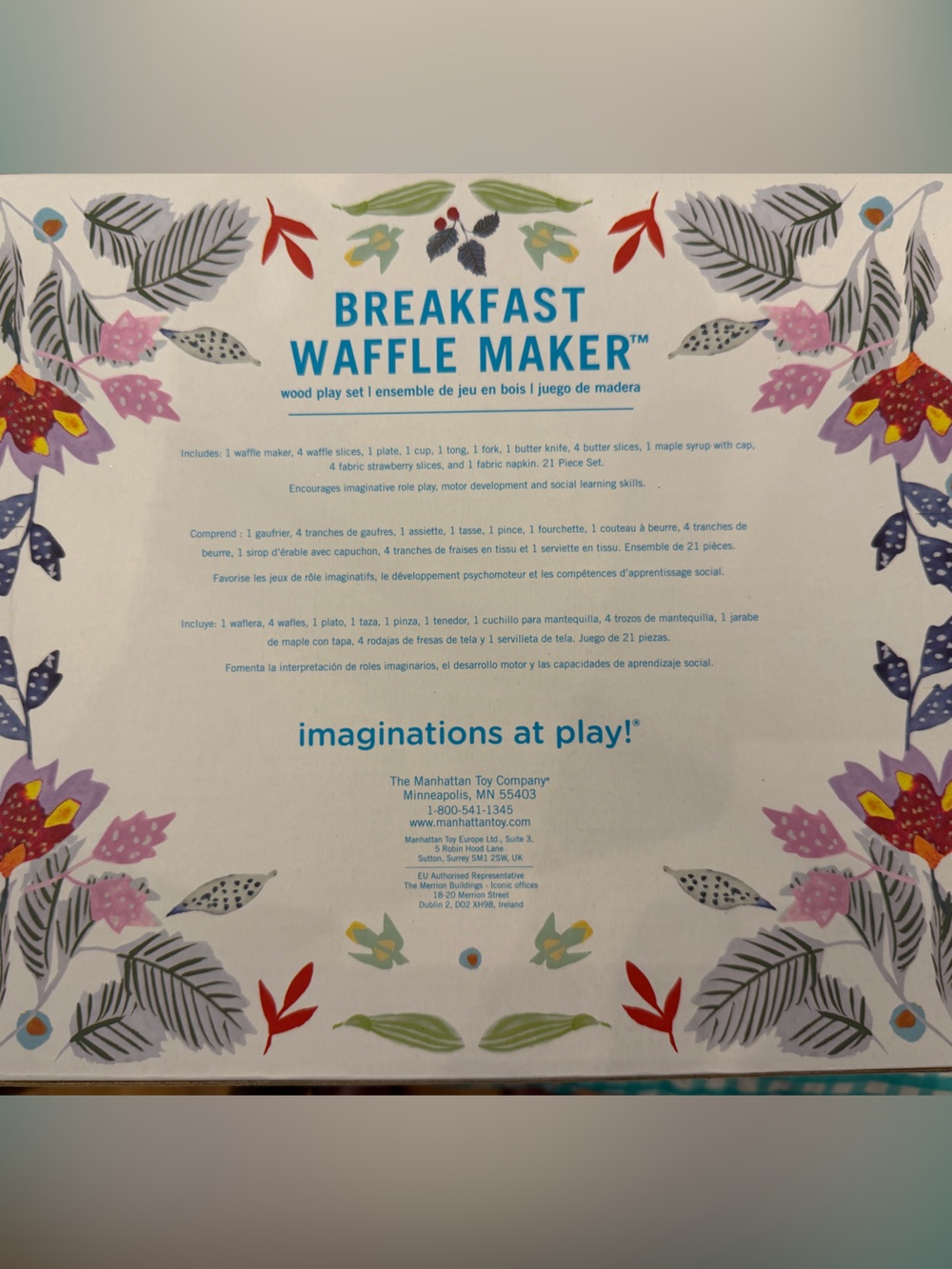 Manhattan Toy for Anyhropologie Breakfast Waffle Maker Wooden Playset